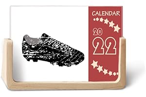 Soccer Calendar 2022: Black Football Shoes Pattern Office Desk Planner 12 Month