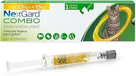 Nexgard COMBO Antipulgas e Sarna e Vermífugo para Gatos de 2,5kg a 7,5 kg - 1 aplicador