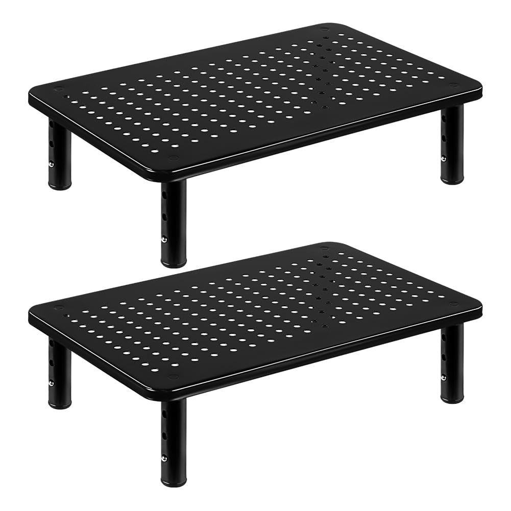 FURWOO 2 Pack Laptop Stand Desk Monitor Stand for Computer Printer Notebook 3 Height Adjustable Laptop Riser for