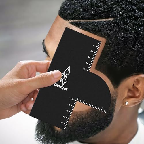 Dewgot Enhancement Card for Barbers with Measurement Indicators Reusable Barber Hairline Shaping Tool and Color Spray Edge Line Up Tool (1PCS)