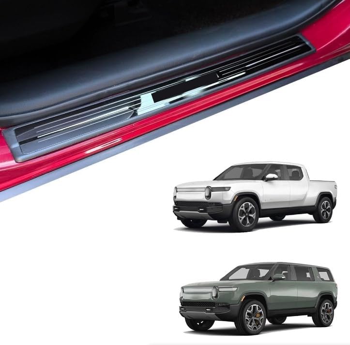 Protector de umbral de puerta de automóvil para Rivian R1T R1S, protectores de entrada de puerta, accesorios interiores 2022 2023 2024 juego de 4