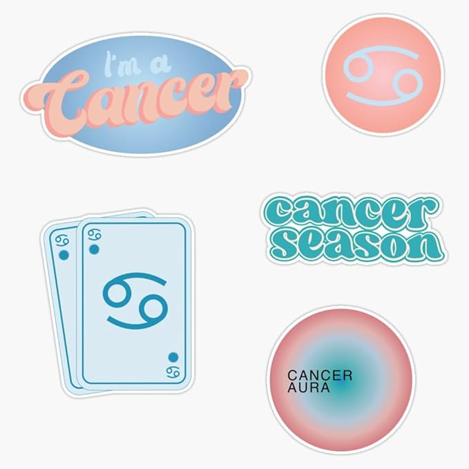 Cancer Astrology Sign Pack Sticker Vinyl Waterproof Sticker Decal Car Laptop Wall Window Bumper Sticker 5