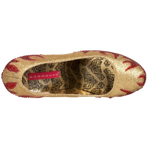 Pleaser Women's Teeze-27 Platform Pump,Gold Mini Glitter/Red Rhinestones,9 M Us #TOP4