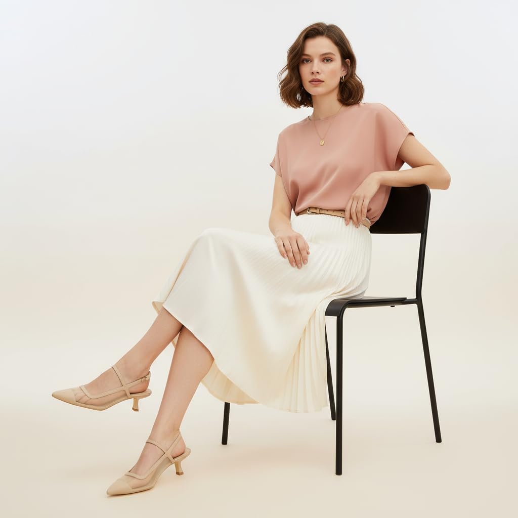 CUSHIONAIRE Campari Women’s Pointed-Toe Mesh & Slingback Kitten Heels with Memory Foam Comfort - Image 6