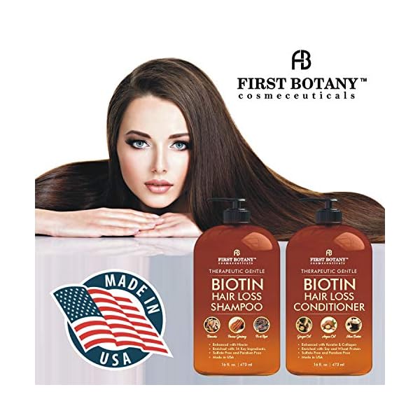 Hair-Growth-Shampoo-Conditioner-Set-An-Anti-Hair-Loss-Biotin-Shampoo-and-Conditioner-with-14-DHT-blockers-to-fight-Hair-Loss-For-Men-and-Women-All-Hair-types-Sulfate-Free-2-x-16-fl-oz First Botany, Hair Growth Shampoo Conditioner Set - An Anti Hair Loss Biotin Shampoo & Conditioner with DHT blockers to fight Hair Loss For Men & Women, All Hair types, Sulfate Free - 2 x 16 fl oz