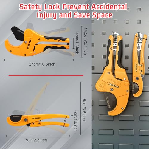 DOMINOX Pipe Cutter, 64mm (2 1/2'' O.D.) +26mm+Deburring Tool (3 Set), Professional Cutting PEX, PVC and PPR Pipe, SK5 Blade and Aluminum Alloy Body, One-Hand Rapid Cutting Tool for The Pipe 6 DOMINOX Pipe Cutter, 64mm (2 1/2'' O.D.) +26mm+Deburring Tool (3 Set), Professional Cutting PEX, PVC and PPR Pipe, SK5 Blade and Aluminum Alloy Body, One-Hand Rapid Cutting Tool for The Pipe - Image 6