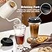 Qipecedm 2 Pack Double Walled Insulated Coffee Mugs with Silicone Lids, 12 OZ Reusable Coffee Cups, Cappuccino, Tea, Latte, Iced Coffee Cups, Travel Mugs, Heat Resistant