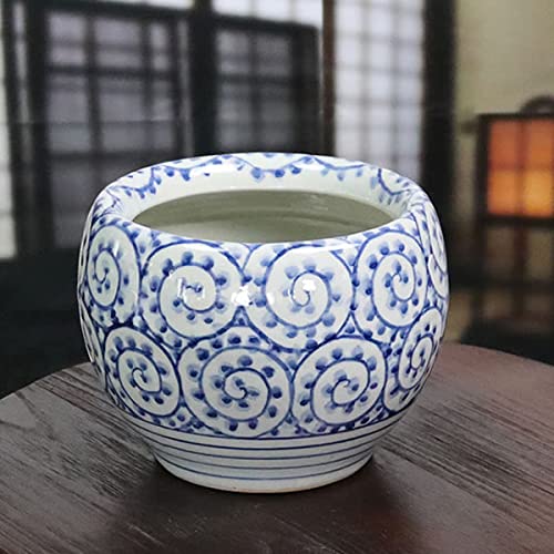 Amazon.co.jp: 信楽焼 火鉢型ポット 【たこ唐草(中) hi-0036】火鉢型