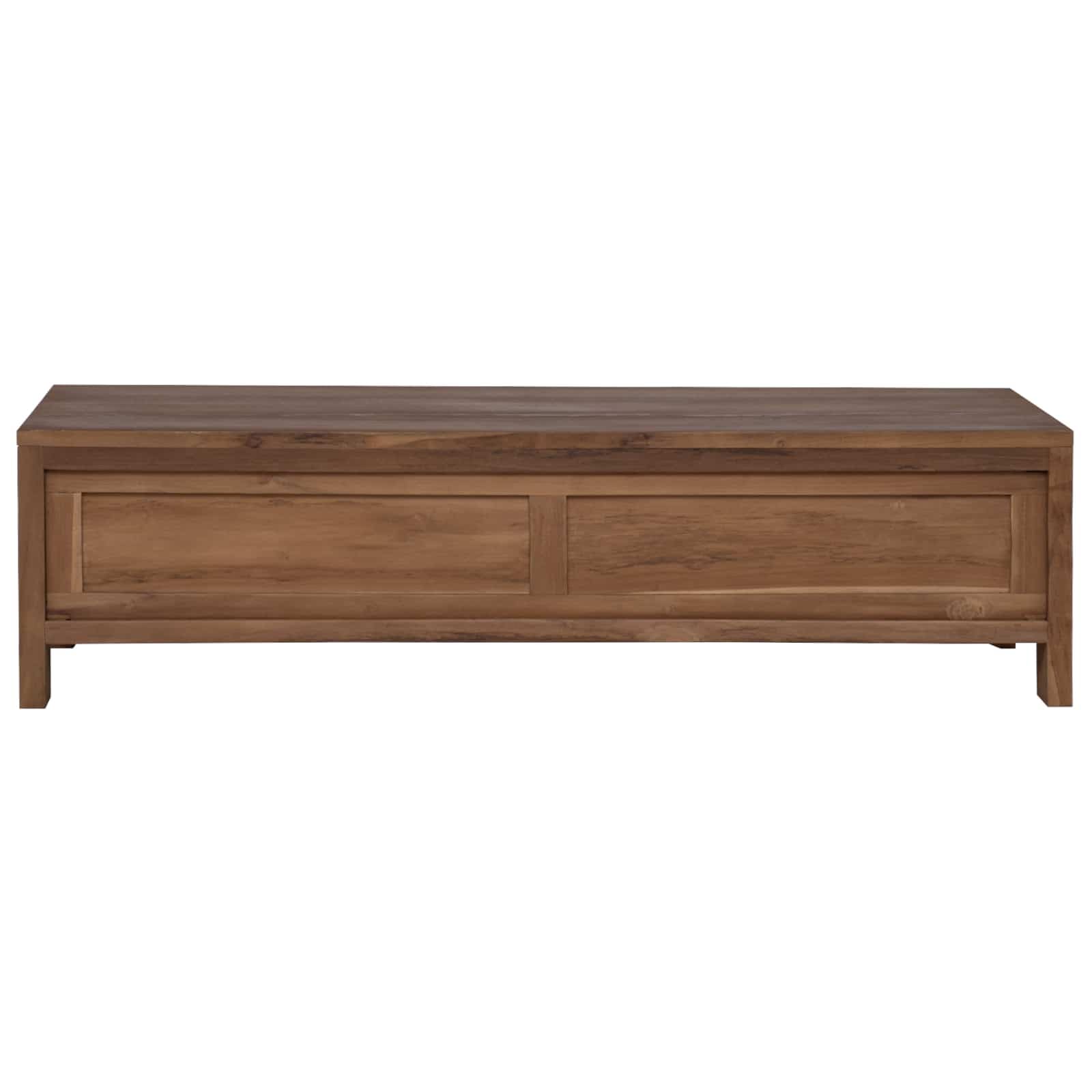 Meuble TV en teck massif naturel 110 x 30 x 30 cm