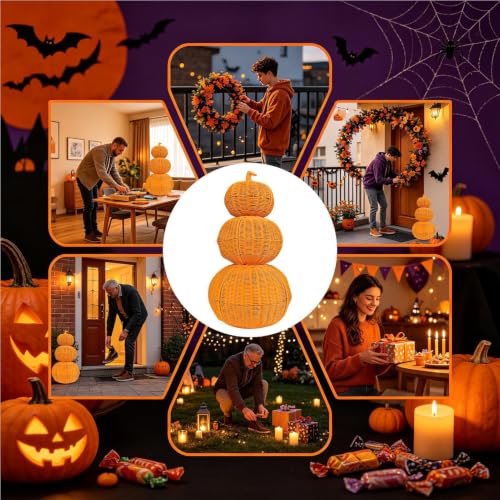 Calabaza tejida de Halloween: decora sin pl&aacute;sticos con este centro de mesa 5