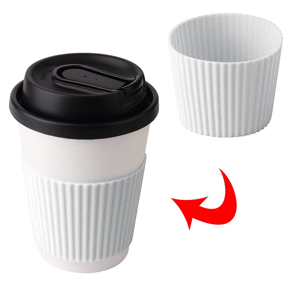 JIEDALIN 2 Pcs Nonslip Coffee Cup Sleeve Silicone Protector Cover for Glass Bottle Mug