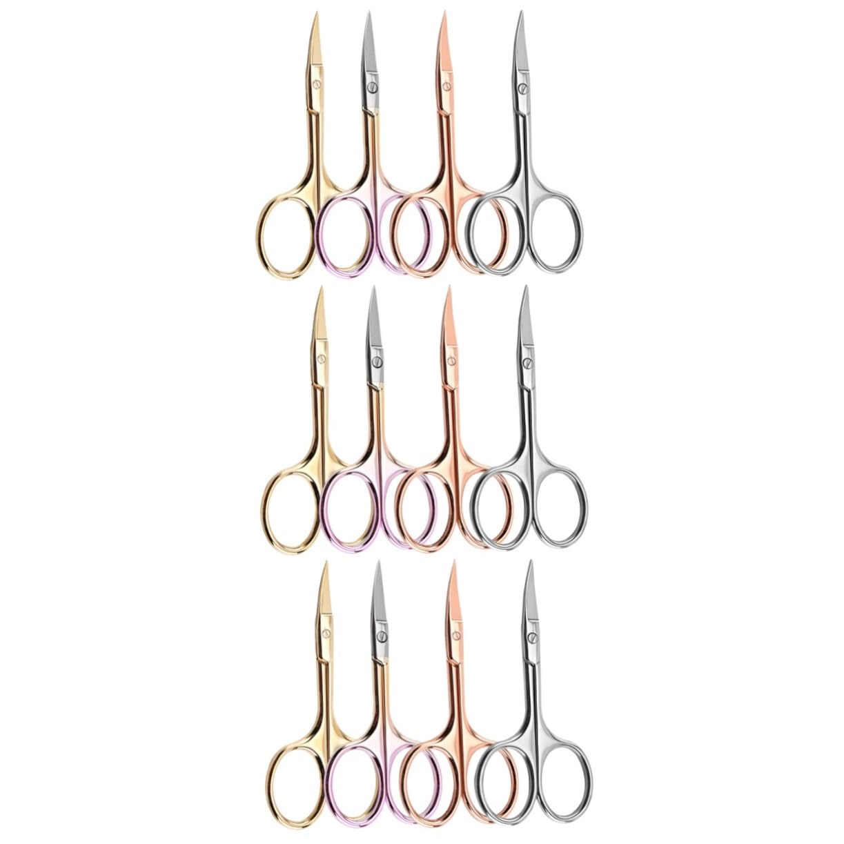 MAGICLULU 12 Pz forbici per tagliare la barba Forbici colorate a naso ricurvo da toelettatura forbice per baffi taglia baffi viso per del naso