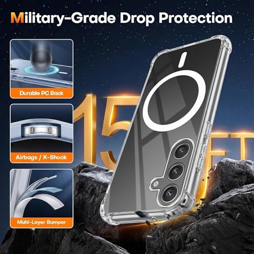 Image of Jkobi Shockproof Crystal-Clear Back Cover for Samsung Galaxy S24 (Magsafe Wireless Support | Drop & Camera Protection | Hard Polycarbonate)