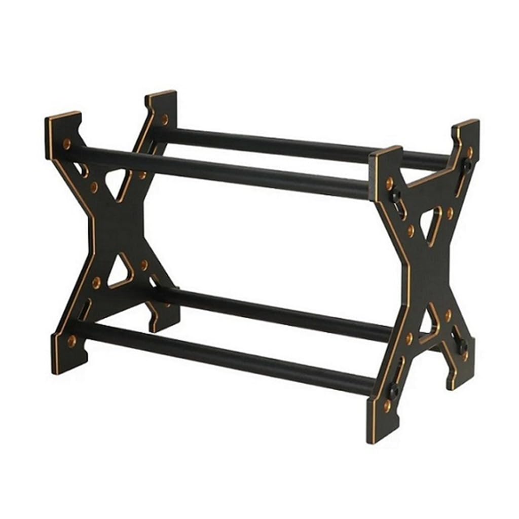 KingVal Metal Wheel Rim Tire Storage Rack RC Tool Kit Compatible with AXIAL SCX24 TRAXXAS TRX4M FCX24 1/24 1/18 1'' 1.1'' RC Crawler Car Tire Wheel (Black-Gold)