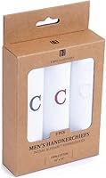 Vista 6 de Pañuelo inicial para hombre, monograma en caja, 3 piezas, 100% algodón