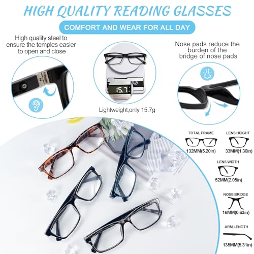 Image of OCCI CHIARI Blue Light Blocking Reading Glasses Men Designer Computer Readers 2.0(1.0 1.25 1.5 1.75 2.0 2.25 2.5 2.75 3.0 3.5 4.0 5.0 6.0)