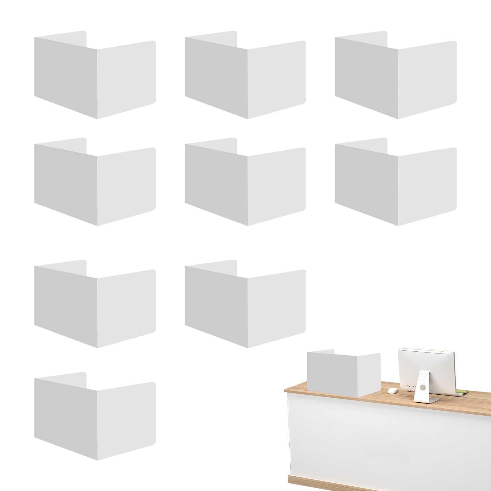 10 Stück Trennwand Schreibtisch Tragbare Sichtschutz Schreibtisch U-förmiger Trennwände Lernbüro Grundschule für Klassenzimmer BüRo Bibliothek 43x36x33cm