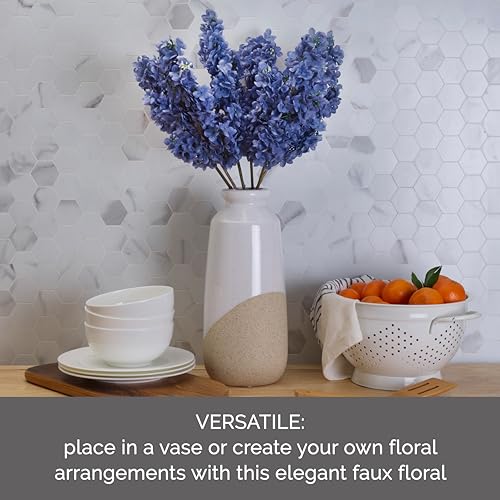 Flores artificiales lilas de 26 pulgadas que no se marchitan ni ensucian 5