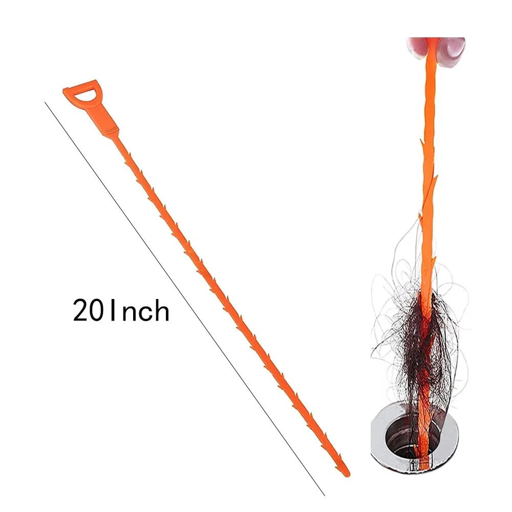 24inch Drain Clog Remover(1pcs),Snake Drain Hair Removal Tool(6pcs),Hair Cather Shower Drain Tool,Hair Cleaning Tool for Shower Kitchen Sink Bath Tub Bathroom,Toilet,Sewer Sink Snake Hair Remover(6+1)