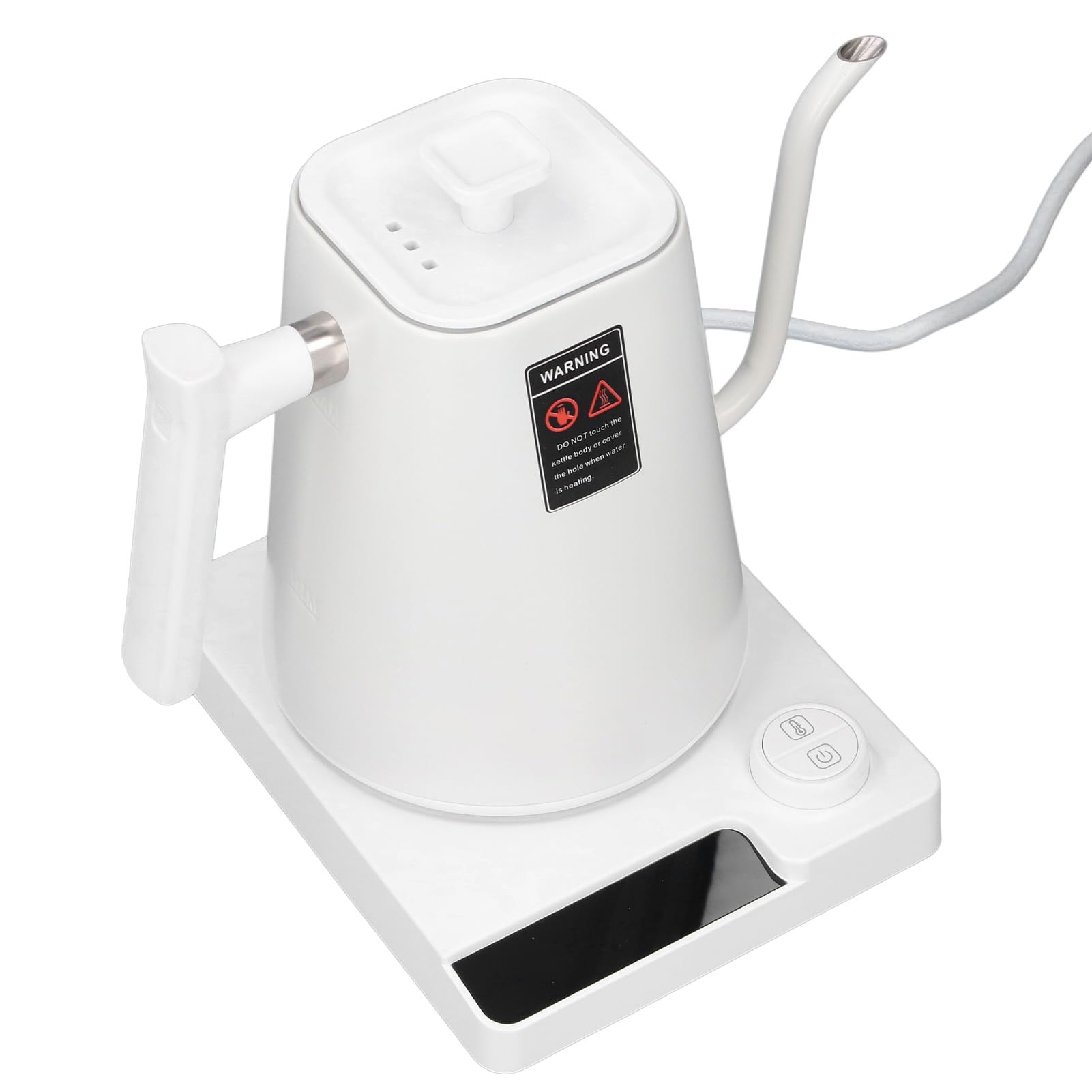 Dioche Hervidor Eléctrico con Cuello de Cisne, Control Inteligente de Temperatura, Hervidor de café con Pantalla LCD, Preparación Precisa para el Hogar y la Oficina, Acero (Enchufe europeo 220V)