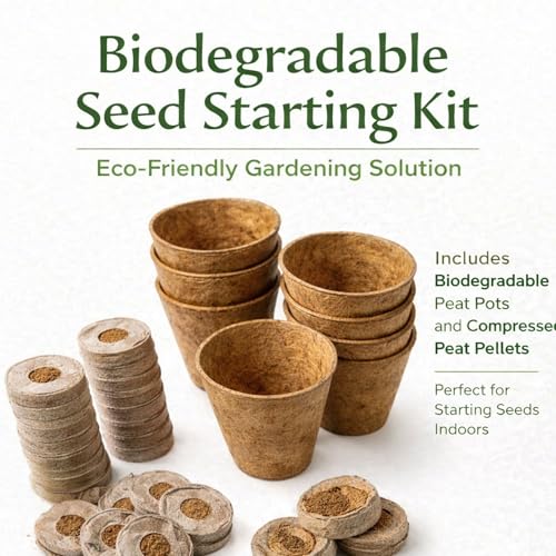 Image of Organic Seed Starter Kit (Kerala Coir) - 5 Biodegradable Coir Pots + 20 Cocopeat Pellets (35 mm) | Zero-Transplant-Shock Seedling Germination Set