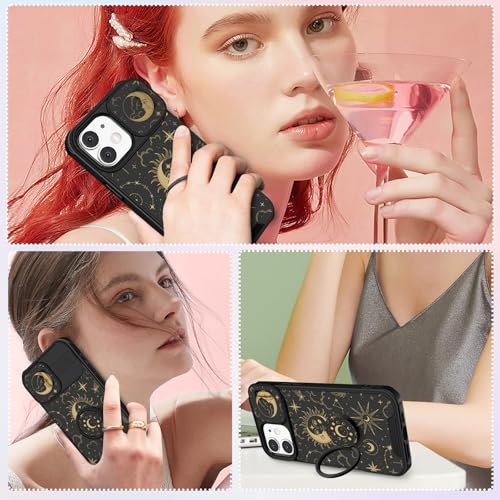 Image of Funermei for iPhone 11 Case - Women Girls Cute Phone Cover Girly Pretty Aesthetic Sun Moon Stars Unique Design with Camera Cover Funda for Apple for iPhone 11