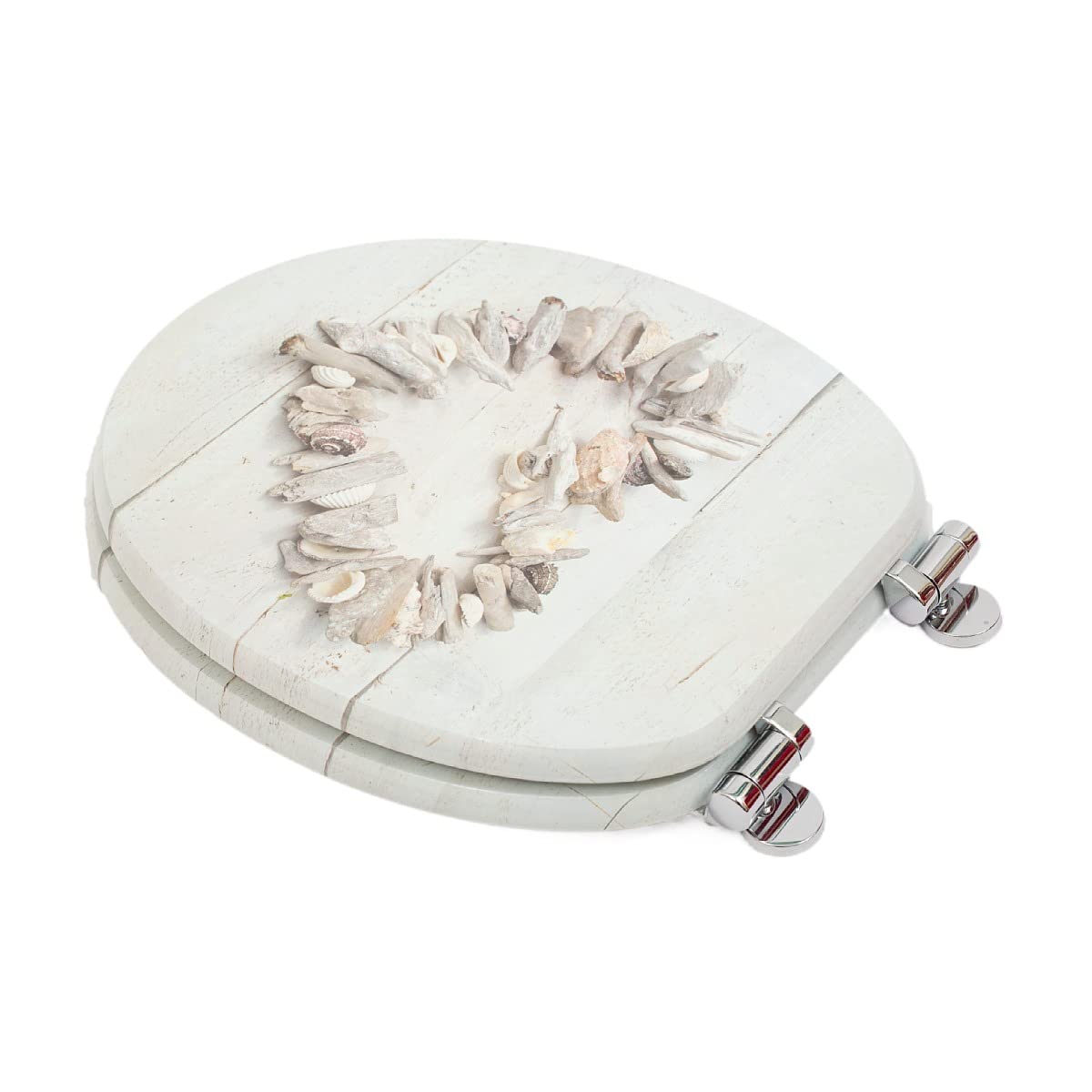 SINOBATH,Sedile WC - Copriwater Universale di alta qualità in legno, tanti motivi colorati, seduta comoda, facile da montare con istruzioni di montaggio