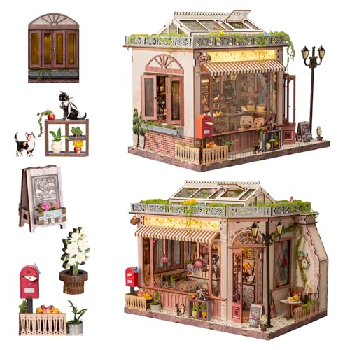 Image of Book Nook Kit - DIY Miniature House Diorama Dollhouse Kit, Booknook Tiny House Bookshelf Decor 3D Wooden Puzzle, Gifts for Adults, Teens, and Family(Cafe des Deux Moulins)
