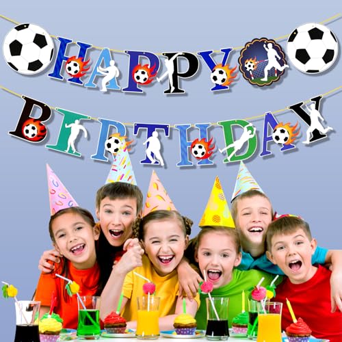 Image of Rozi Decoration Happy Birthday Football Theme Party Supplies for Sports - Soccer Decoration Items for Boys - Banner Pack of 1 Set