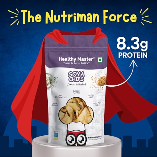 Image of Healthy Master Soya Chips Combo 300g (100g Each) Pack of 3 | Light & Crispy Healthy Chips | Gluten Free & Vegan I No Palm Oil, No Artificial Preservatives & Natural Ingredients I Healthy Snacks for Adults & Kids