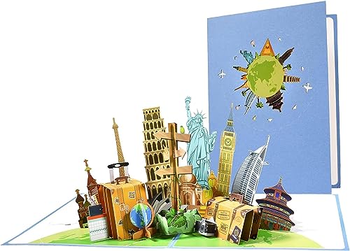 GEFIRE Biglietto Popup 3D da Viaggio, Voucher di