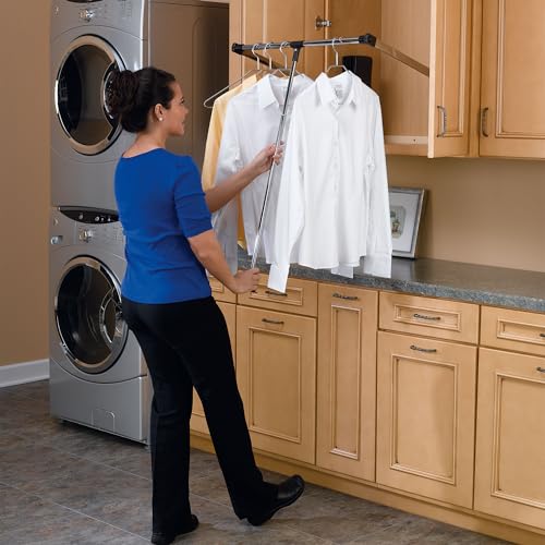 Image of Rev-A-Shelf 21.5-26 inch Pull Down Adjustable Closet Rod w /Telescoping Handle