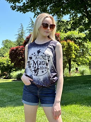 ASTANFY We're All Mad Here Tank Tops for Women Magic Kingdom Graphic Tees Cute Vacation Sleeveless Tops3