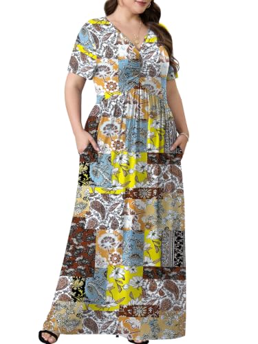 Image of PEVRL Plus Size Summer Maxi Dress for Curvy Women with Pockets 1X-5X