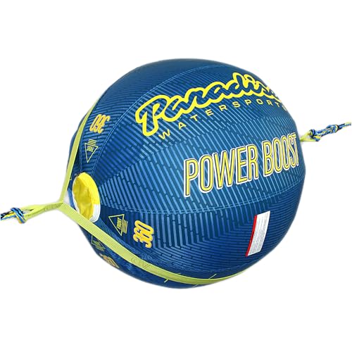NorEast Outdoors Paradise Water Sports - Power Boost Ball with Tow Rope Towable Tube Rope Performance Power Boost Ball - Blue/Yellow