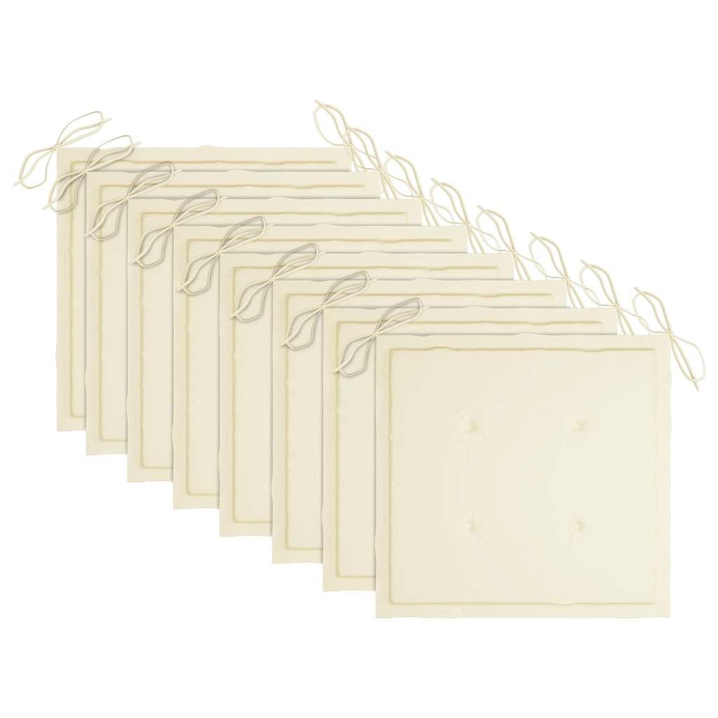 Generico Sedie da Giardino con Cuscini Crema 8 pz in Massello di Teak,Mobili da Giardino,Mobili e sedie da Giardino,Sedie da giardino-3072919