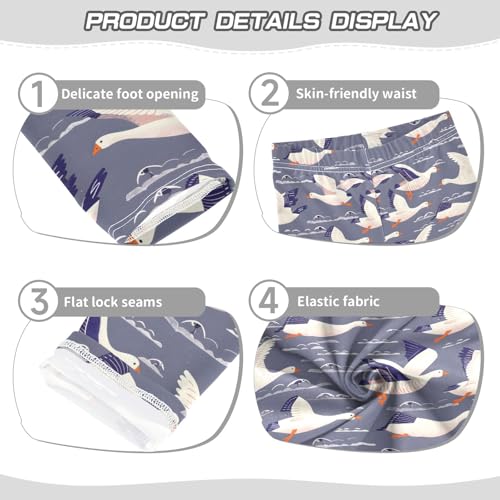 Wild Geese Line Girls Leggings Athletic Pants Tights Stretch Bottom3