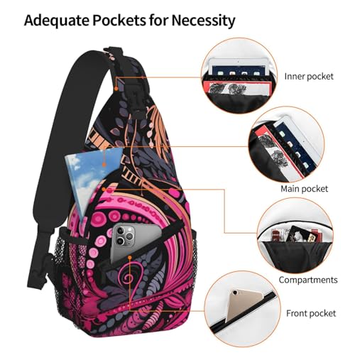 Mochila Tipo Crossbody Sling para Mujer y Hombre Negra miniatura 4