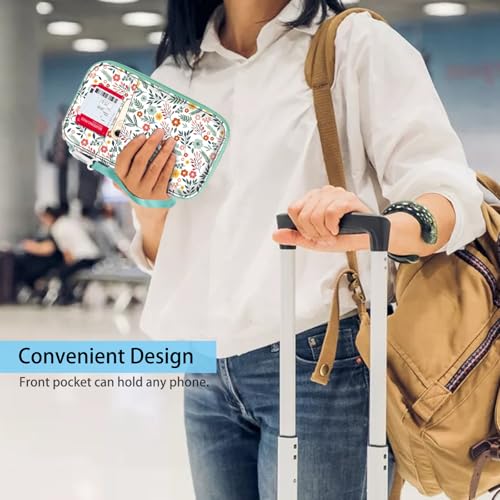 Fintie Family Passport Holder for Travel, 6 People Big Capacity RFID Blocking Travel Document Organizer Clutch Bag with Pen Holder Keychain Credit Cards Case Cover for Women Men, Spring4