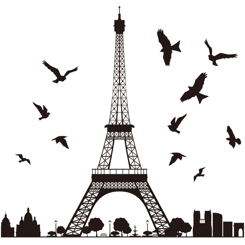 特大 ウォールアート フランス パリ アートパネル ウォールステッカー Amazon｜白黒キャンバスウォールアート - ヨーロッパ都市風景