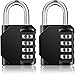 ZHEGE Padlock, Combination Lock 4 Digits, Outdoor Padlock Weatherproof for Gym Locker, Garden Fence Gate (Black)