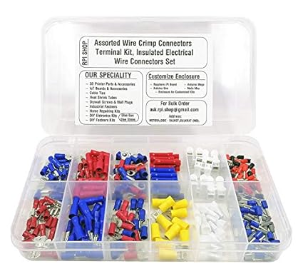 Rpi shop - 167 pcs Assorted Wire Crimp Connectors Terminal Kit, Insulated Electrical Wire Connectors Set, For Automobile, Home Wiring, DIY Projects