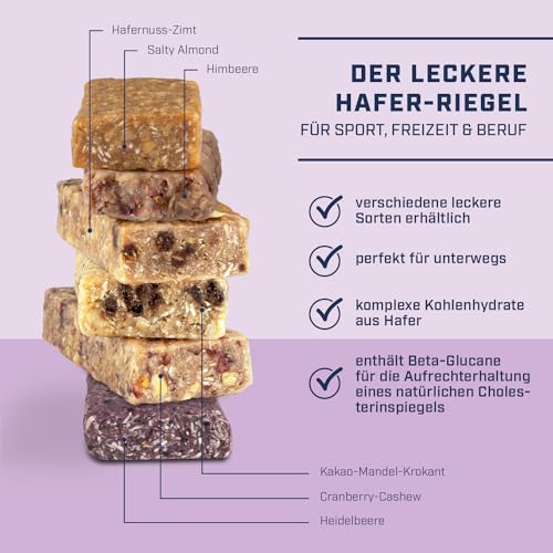 Energybody-Bavarian-Bar-Haferriegel-Heidelbeere-24x50g-Energieriegel-als-OatsnackPowerriegel-Flapjack-als-SportnahrungHaferflocken-Riegel-Kohlenhydrate-Riegel-als-Sportlernahrung