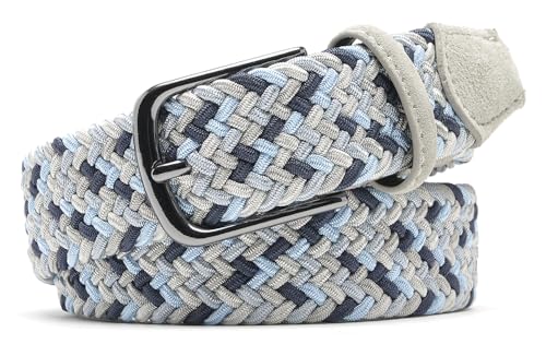 Fabio Valenti Men's Stretch Belt,Woven Braided Web Belt 1 3/8 for Golf Casual Pants Shirts Jeans2