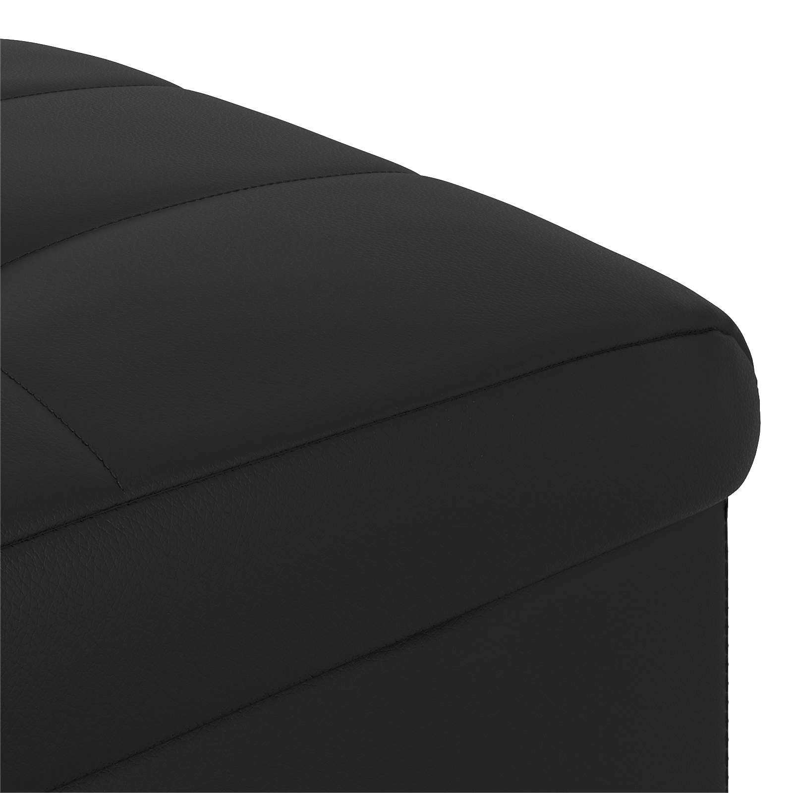 Sottomano nero, 40 x 40 x 45 cm, in ecopelle, con vano portaoggetti, imbottito, gambe stabili, versatile, per soggiorno, cucina, salotto, feste, gastronomia, salvaspazio