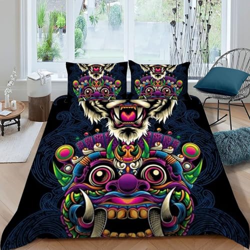 Housse de couette King animaux mignon imprimé 3D microfibre avec fermeture éclair garçon