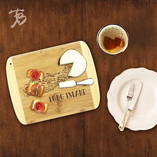Image of Totally Bamboo A Slice of Life Long Island Engraved Map Cutting Board