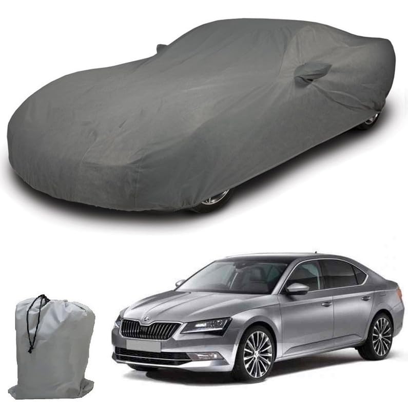 Image of ARCUATE Triple Layer Custom fit Car Body Cover for Skoda Superb |Top Layer Dustrproof | Middle Layer Waterproof | Bottom Layer Scratch Protection | Outdoor Indoor Fabric