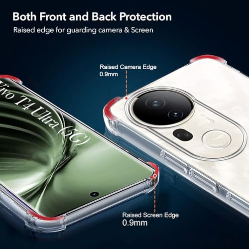 Image of Jkobi Shockproof Crystal-Clear Back Cover for Vivo T4 Ultra (Anti Yellow Case | Drop & Camera Protection | Hard Polycarbonate)
