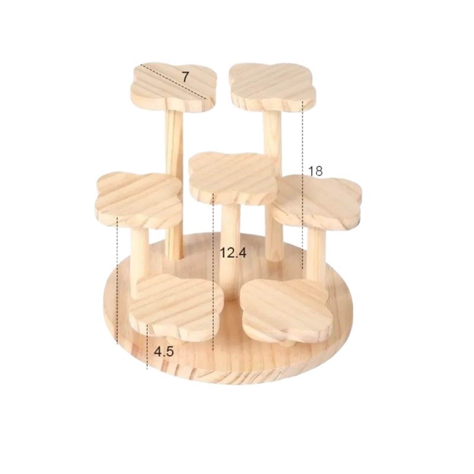 QuxetlRyz Perfume Organiser Display Risers 3 Tier Wooden Display Riser Stand Organizer Shelf Perfume Figure Case Dolls Storage Rack(Size 2)